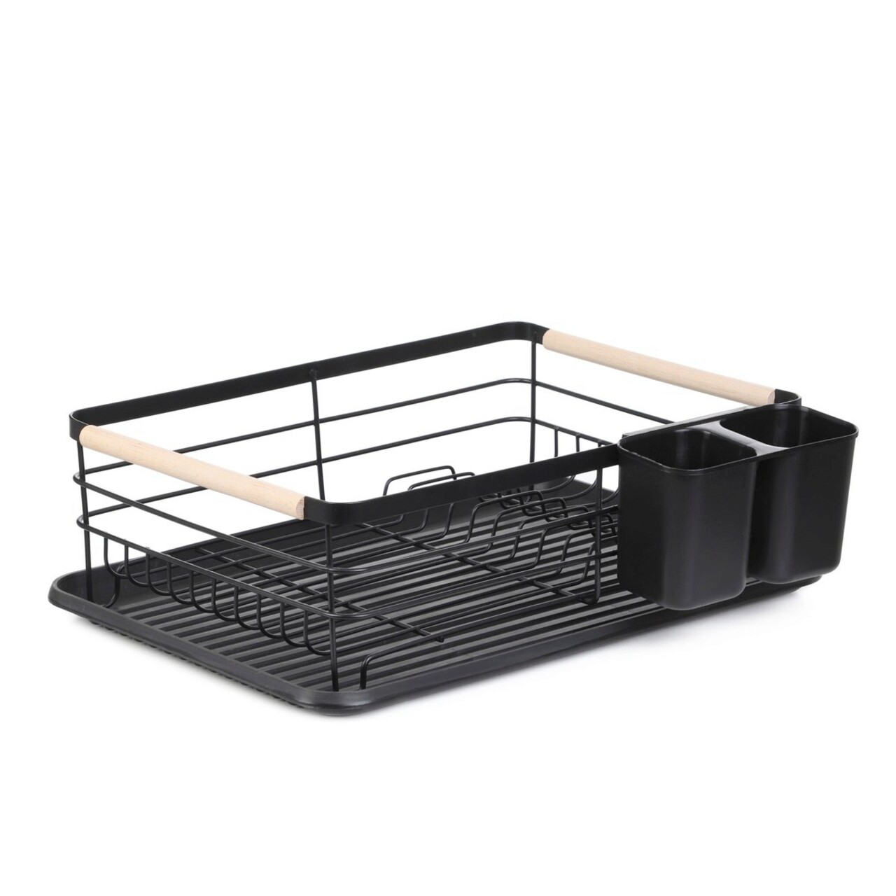 Scurgator de vase cu suport pentru tacamuri Plystre, Homla, 42x31x13 cm, metal, negru - imagine 6